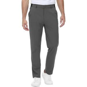 imageTBMPOY Mens Stretch Golf Pants Lightweight Quick Dry Casual Work Pant with 3 Pockets01dark Grey