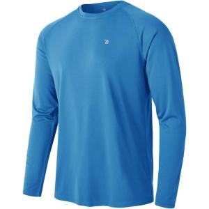 imageTBMPOY Mens Sun Protection Hiking Shirts Long Sleeve Water UPF 50 SPF UV Shirts Lightweight Fishing Hiking Swimming11medium Blue