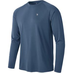 imageTBMPOY Mens Sun Protection Hiking Shirts Long Sleeve Water UPF 50 SPF UV Shirts Lightweight Fishing Hiking Swimming14blue Grey