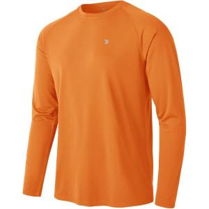 imageTBMPOY Mens Sun Protection Hiking Shirts Long Sleeve Water UPF 50 SPF UV Shirts Lightweight Fishing Hiking Swimming15orange