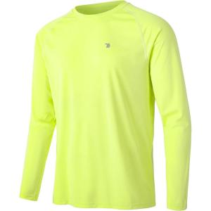 imageTBMPOY Mens Sun Protection Hiking Shirts Long Sleeve Water UPF 50 SPF UV Shirts Lightweight Fishing Hiking Swimming16fluorescent Green