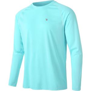 imageTBMPOY Mens Sun Protection Hiking Shirts Long Sleeve Water UPF 50 SPF UV Shirts Lightweight Fishing Hiking Swimming19ice Blue