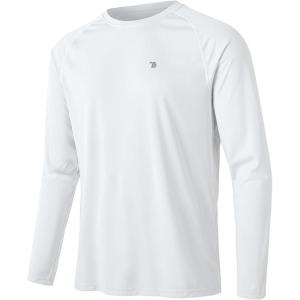 imageTBMPOY Mens Sun Protection Hiking Shirts Long Sleeve Water UPF 50 SPF UV Shirts Lightweight Fishing Hiking Swimming1white