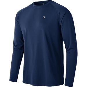 imageTBMPOY Mens Sun Protection Hiking Shirts Long Sleeve Water UPF 50 SPF UV Shirts Lightweight Fishing Hiking Swimming2navy