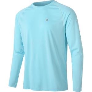 imageTBMPOY Mens Sun Protection Hiking Shirts Long Sleeve Water UPF 50 SPF UV Shirts Lightweight Fishing Hiking Swimming4light Blue