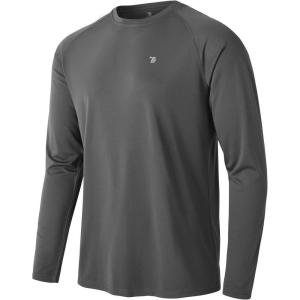 imageTBMPOY Mens Sun Protection Hiking Shirts Long Sleeve Water UPF 50 SPF UV Shirts Lightweight Fishing Hiking Swimming6dark Grey