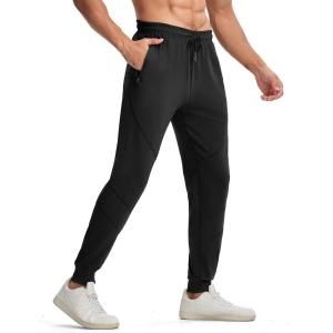 imageTBMPOY Mens Sweatpants with Zipper Pockets Lightweight Joggers Slim Fit Athletic Pants for Track Running WorkoutBlack