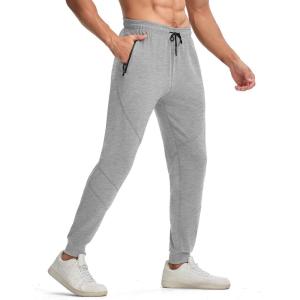 imageTBMPOY Mens Sweatpants with Zipper Pockets Lightweight Joggers Slim Fit Athletic Pants for Track Running WorkoutLight Grey