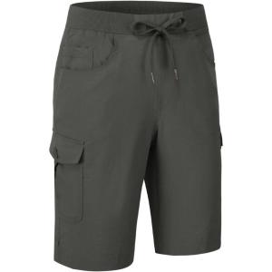 imageTBMPOY Womens 10quot Hiking Cargo Shorts Lightweight Quick Dry Bermuda Loose Outdoor Casual 5 Pockets for Summer Golf TravelDark Grey