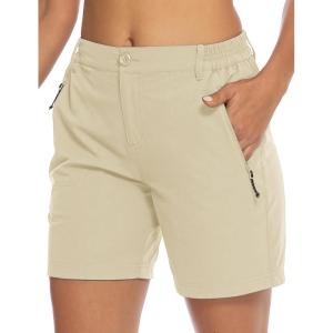 imageTBMPOY Womens 6quot Hiking Cargo Shorts Quick Dry with Pockets Work Golf Short Lightweight Outdoor Active Summer for Women6 Light Khaki