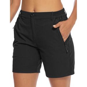 imageTBMPOY Womens 6quot Hiking Cargo Shorts Quick Dry with Pockets Work Golf Short Lightweight Outdoor Active Summer for Women6black