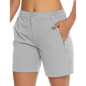 imageTBMPOY Womens 6quot Hiking Cargo Shorts Quick Dry with Pockets Work Golf Short Lightweight Outdoor Active Summer for Women6light Grey
