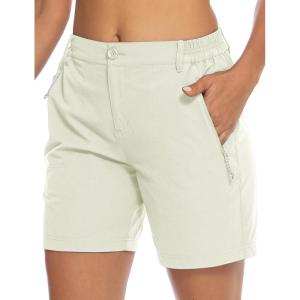 imageTBMPOY Womens 6quot Hiking Cargo Shorts Quick Dry with Pockets Work Golf Short Lightweight Outdoor Active Summer for Women6off White
