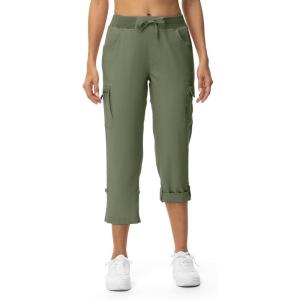 imageTBMPOY Womens Cargo Capris with Pockets Lightweight Hiking Capris Pants Quick Dry Casual Cropped Pants Summer Trip CottonStyle 2army Green