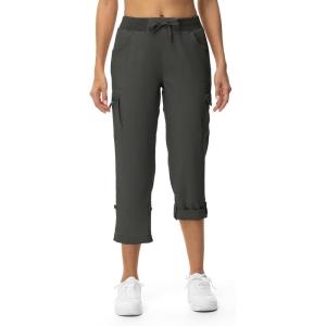 imageTBMPOY Womens Cargo Capris with Pockets Lightweight Hiking Capris Pants Quick Dry Casual Cropped Pants Summer Trip CottonStyle 2dark Grey