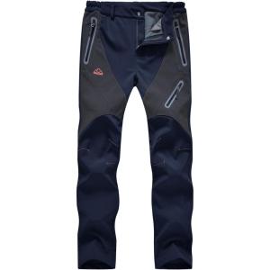 imageTBMPOY Womens Hiking Cargo Pants Outdoor Waterproof Windproof Softshell Fleece Snow Pants6navy