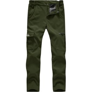 imageTBMPOY Womens Hiking Cargo Pants Outdoor Waterproof Windproof Softshell Fleece Snow PantsArmy Green