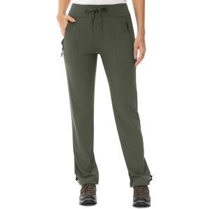 imageTBMPOY Womens Hiking Pants Lightweight Water Resistant Travel Joggers Quick Dry Outdoor Athletic Pants Zipper PocketsArmy Green