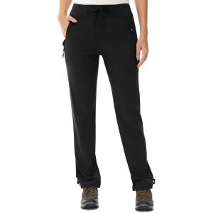 imageTBMPOY Womens Hiking Pants Lightweight Water Resistant Travel Joggers Quick Dry Outdoor Athletic Pants Zipper PocketsBlack
