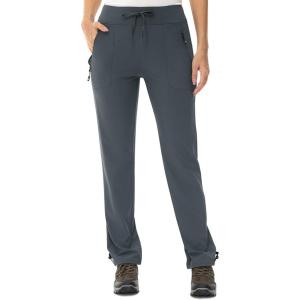 imageTBMPOY Womens Hiking Pants Lightweight Water Resistant Travel Joggers Quick Dry Outdoor Athletic Pants Zipper PocketsCold Grey