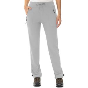 imageTBMPOY Womens Hiking Pants Lightweight Water Resistant Travel Joggers Quick Dry Outdoor Athletic Pants Zipper PocketsLight Grey