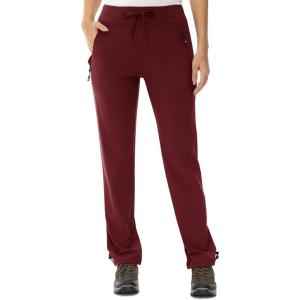 imageTBMPOY Womens Hiking Pants Lightweight Water Resistant Travel Joggers Quick Dry Outdoor Athletic Pants Zipper PocketsWine Red