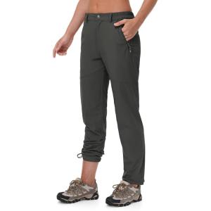 imageTBMPOY Womens Lightweight Hiking Pants Water Resistant Quick Dry Travel Work Outdoor Fishing Pants Zipper PocketsDark Grey