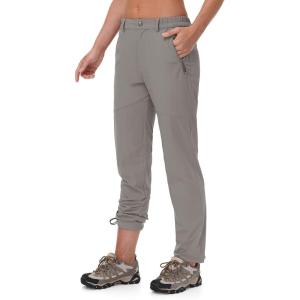 imageTBMPOY Womens Lightweight Hiking Pants Water Resistant Quick Dry Travel Work Outdoor Fishing Pants Zipper PocketsMedium Grey
