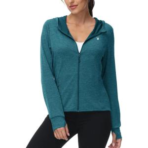 imageTBMPOY Womens UPF 50 Sun Protection Hoodie Jackets Light Weight Long Sleeve Shirts Hiking Outdoor Full Zip Tops6blue