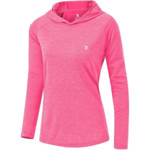 imageTBMPOY Womens UPF 50 Sun Protection Hoodie Shirt Long Sleeve Fishing Hiking Outdoor UV Shirt Lightweight11rose