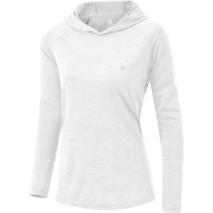 imageTBMPOY Womens UPF 50 Sun Protection Hoodie Shirt Long Sleeve Fishing Hiking Outdoor UV Shirt Lightweight13white