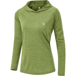 imageTBMPOY Womens UPF 50 Sun Protection Hoodie Shirt Long Sleeve Fishing Hiking Outdoor UV Shirt Lightweight16fruit Green