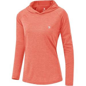 imageTBMPOY Womens UPF 50 Sun Protection Hoodie Shirt Long Sleeve Fishing Hiking Outdoor UV Shirt Lightweight18red