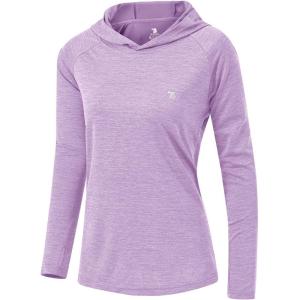imageTBMPOY Womens UPF 50 Sun Protection Hoodie Shirt Long Sleeve Fishing Hiking Outdoor UV Shirt Lightweight20light Purple