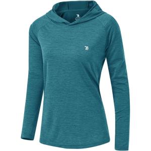 imageTBMPOY Womens UPF 50 Sun Protection Hoodie Shirt Long Sleeve Fishing Hiking Outdoor UV Shirt Lightweight2blue