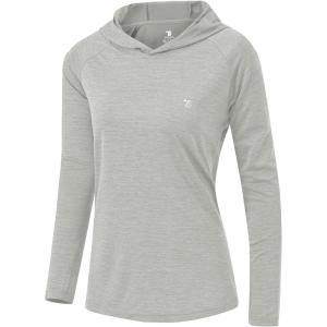 imageTBMPOY Womens UPF 50 Sun Protection Hoodie Shirt Long Sleeve Fishing Hiking Outdoor UV Shirt Lightweight3light Grey