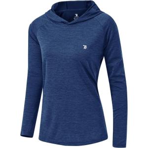imageTBMPOY Womens UPF 50 Sun Protection Hoodie Shirt Long Sleeve Fishing Hiking Outdoor UV Shirt Lightweight7navy