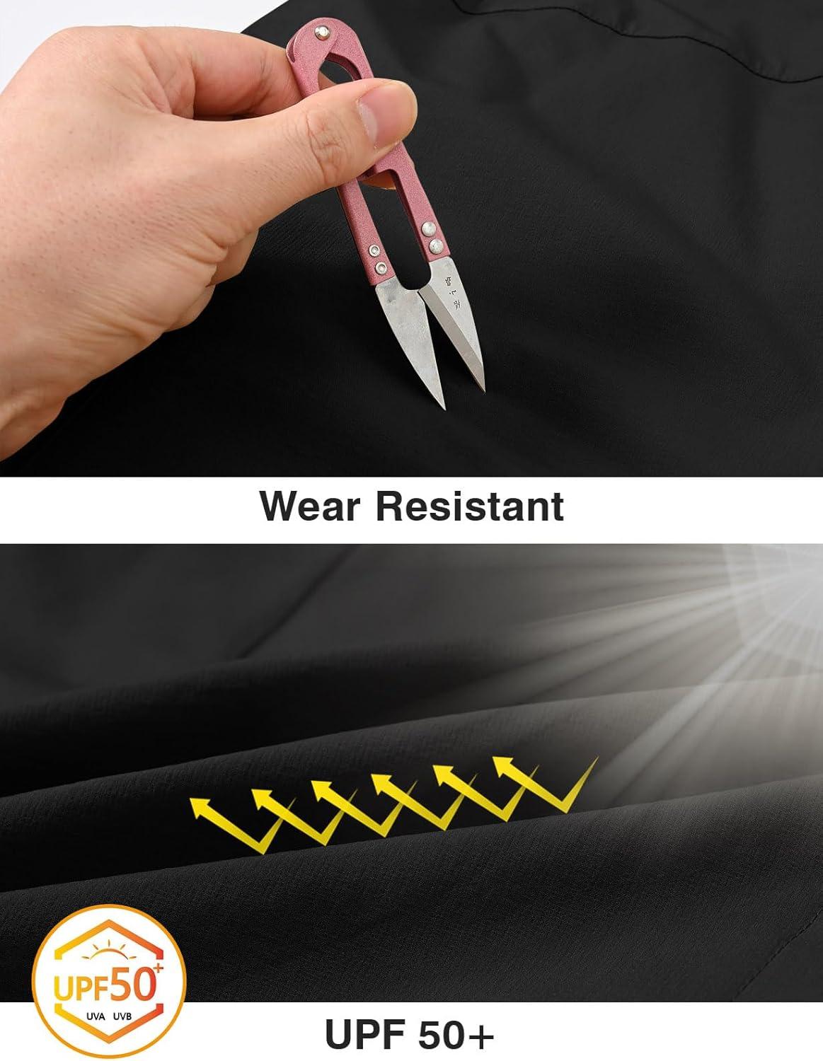 imageTBMPOY Mens Hiking Shorts Quick Dry 6 Cargo Pockets Water Resistants Stretch Shorts with PocketsBlack