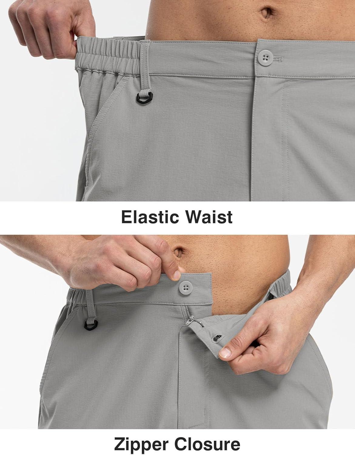 imageTBMPOY Mens Hiking Shorts Quick Dry 6 Cargo Pockets Water Resistants Stretch Shorts with PocketsLight Gray