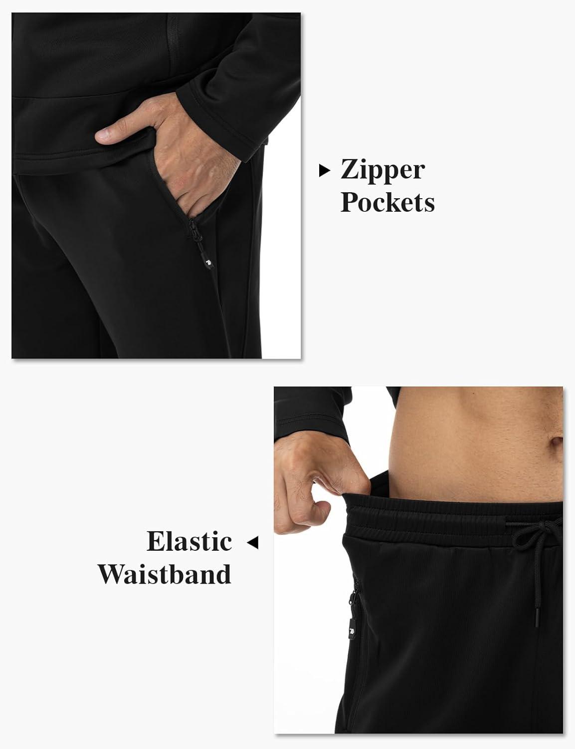 imageTBMPOY Mens Hooded Tracksuits Sweatsuits 2 Piece Sets Jogging Track Sweat Suit Workout Gym Warm Up Outfits with HoodieBlack
