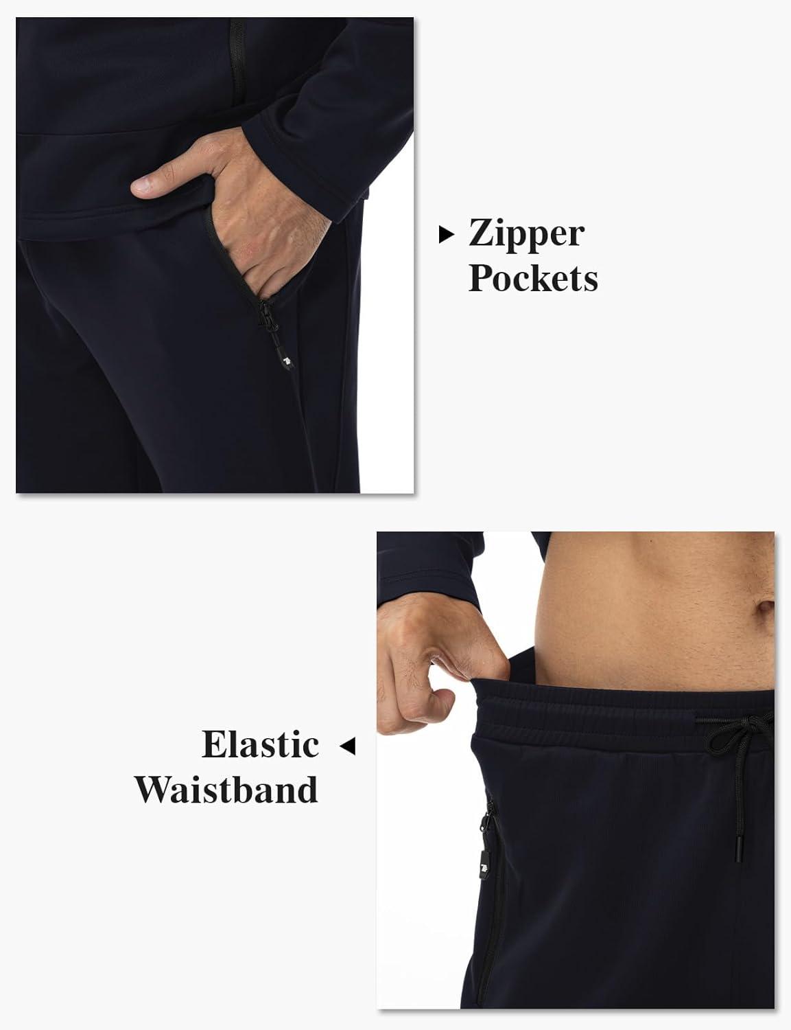 imageTBMPOY Mens Hooded Tracksuits Sweatsuits 2 Piece Sets Jogging Track Sweat Suit Workout Gym Warm Up Outfits with HoodieDark Blue