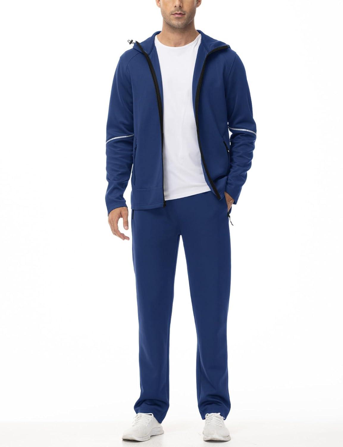 imageTBMPOY Mens Hooded Tracksuits Sweatsuits 2 Piece Sets Jogging Track Sweat Suit Workout Gym Warm Up Outfits with HoodieRoyal Blue