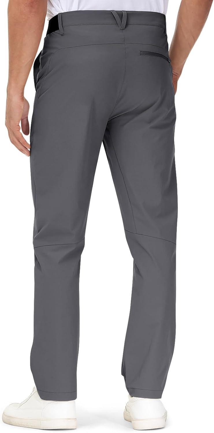 imageTBMPOY Mens Stretch Golf Pants with 4 Pockets Quick Dry Lightweight Summer Work Casual Pant Trousers for Men Travel Dark Grey 34