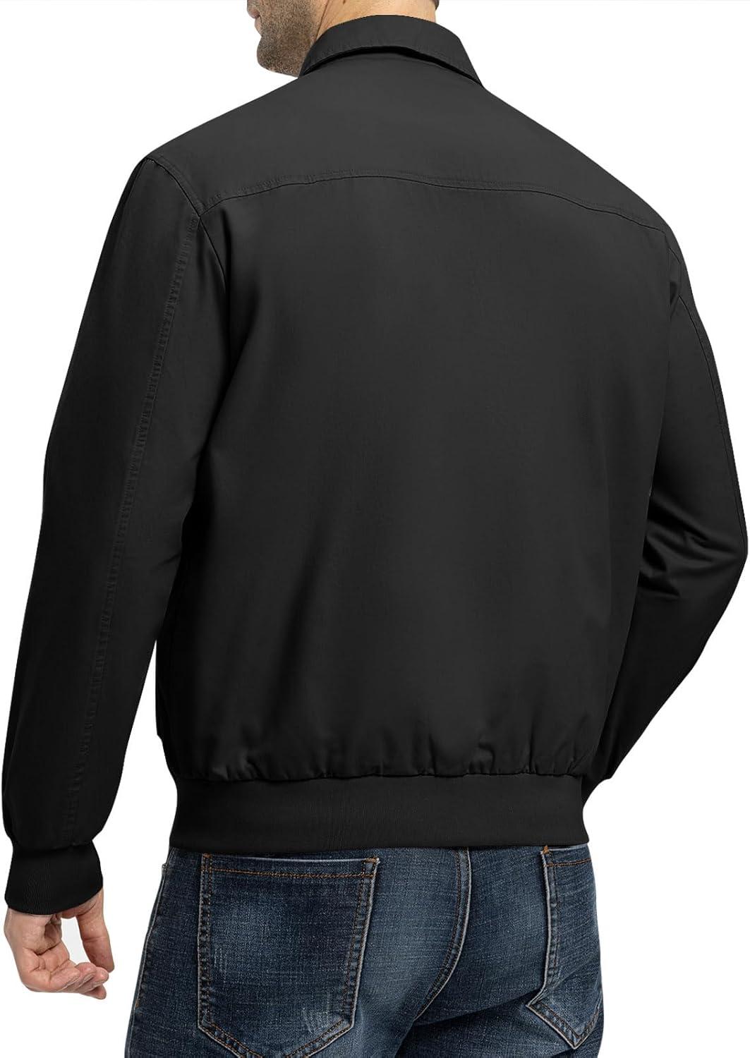 imageTBMPOY Mens Work Jackets Cotton Fall Coats Full Zip Warm Windbreaker Spring Collar Jacket Casual Work OutwearBlacklight