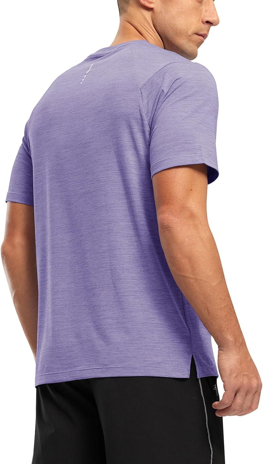 imageTBMPOY Mens Workout Dry Fit TShirt Quick Dry UPF 50 Athletic Shirt Moisture Wicking Lightweight Top Running ActivewearDark Purple