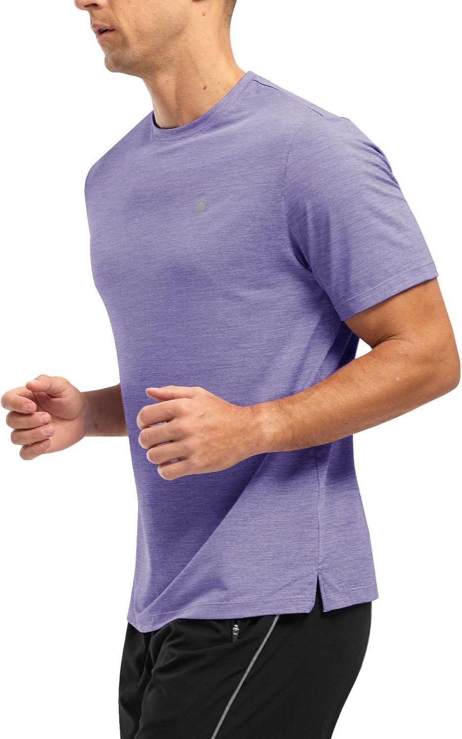 imageTBMPOY Mens Workout Dry Fit TShirt Quick Dry UPF 50 Athletic Shirt Moisture Wicking Lightweight Top Running ActivewearDark Purple