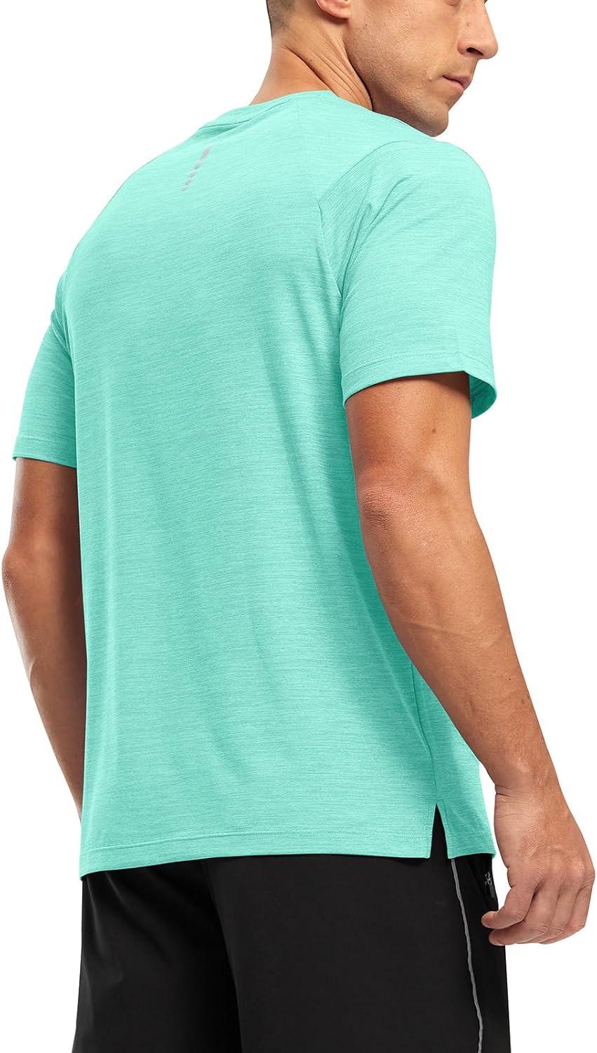 imageTBMPOY Mens Workout Dry Fit TShirt Quick Dry UPF 50 Athletic Shirt Moisture Wicking Lightweight Top Running ActivewearEmerald Green