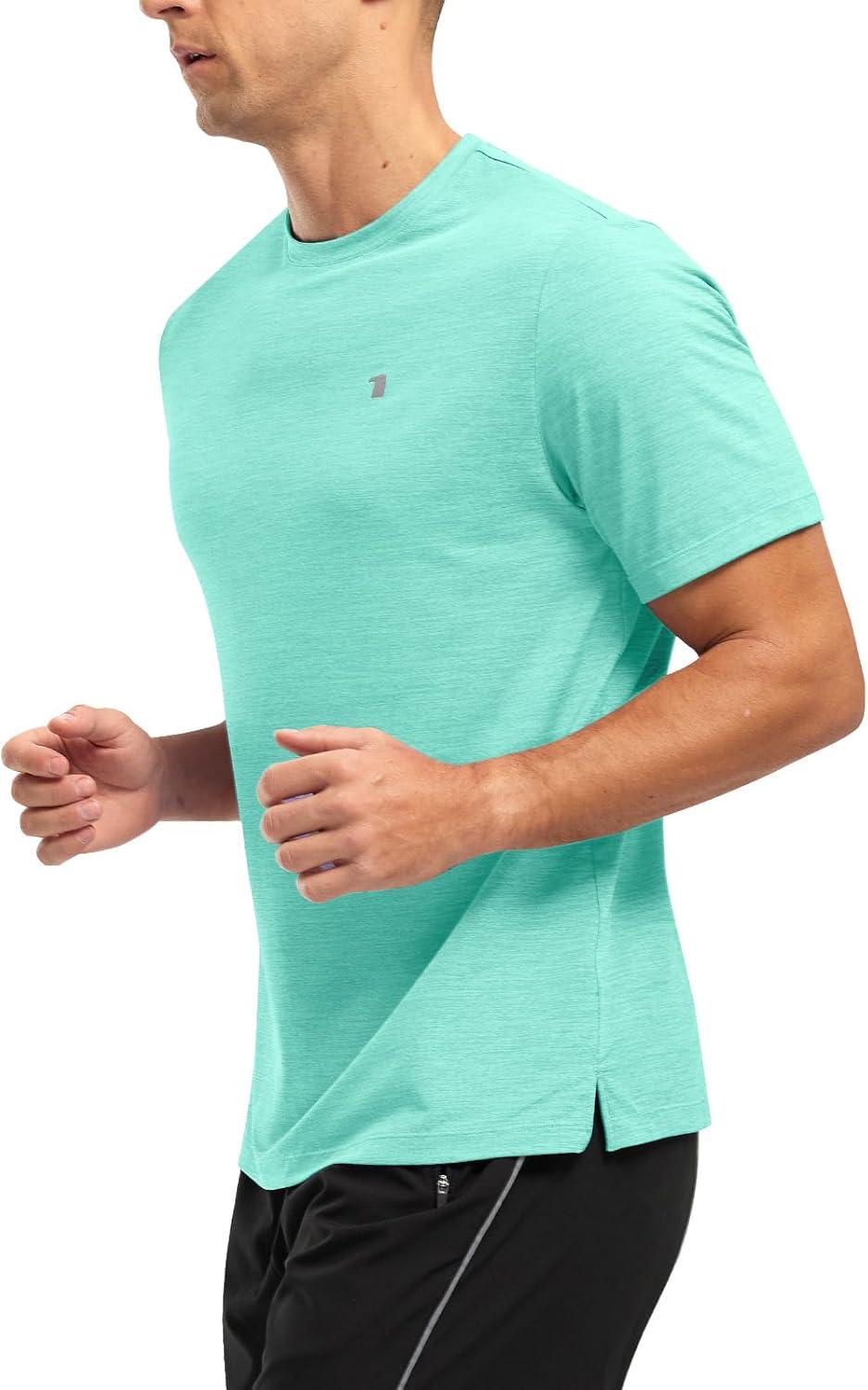 imageTBMPOY Mens Workout Dry Fit TShirt Quick Dry UPF 50 Athletic Shirt Moisture Wicking Lightweight Top Running ActivewearEmerald Green