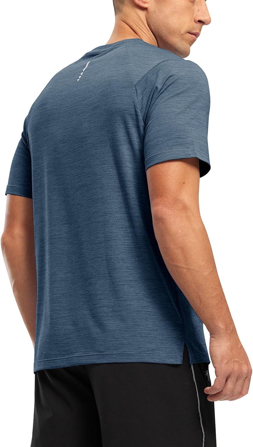 imageTBMPOY Mens Workout Dry Fit TShirt Quick Dry UPF 50 Athletic Shirt Moisture Wicking Lightweight Top Running ActivewearGibraltar Sea