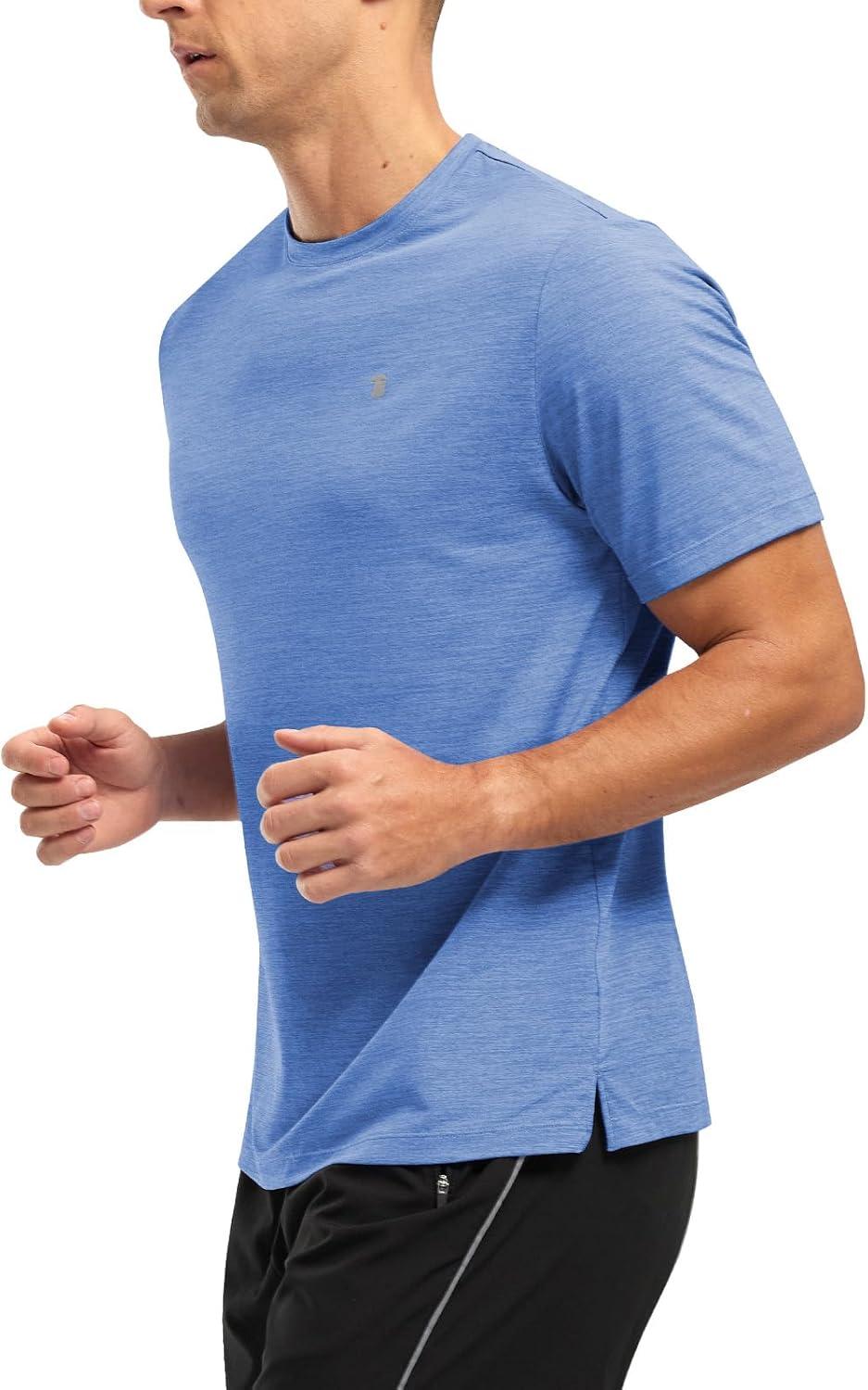 imageTBMPOY Mens Workout Dry Fit TShirt Quick Dry UPF 50 Athletic Shirt Moisture Wicking Lightweight Top Running ActivewearProvence Blue